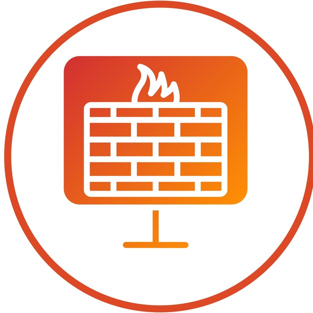 Vectorontwerp Firewall Monitoring Icon Style