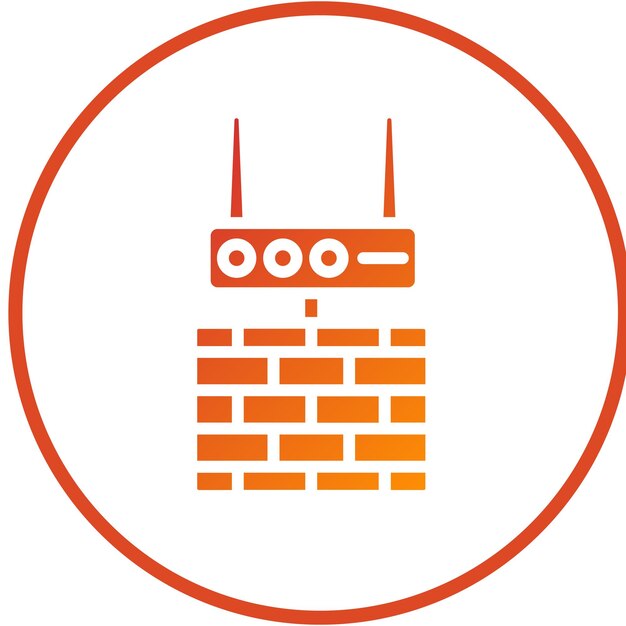Vectorontwerp Firewall Router Icon Style
