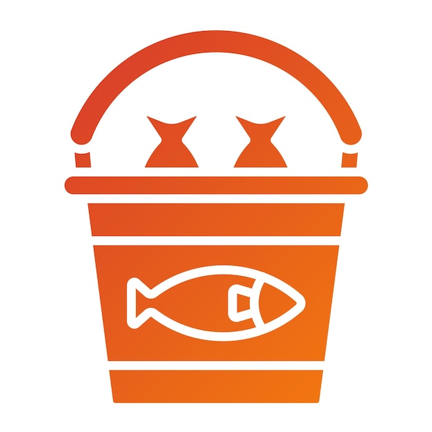 Vectorontwerp Fish Bucket Icon Style