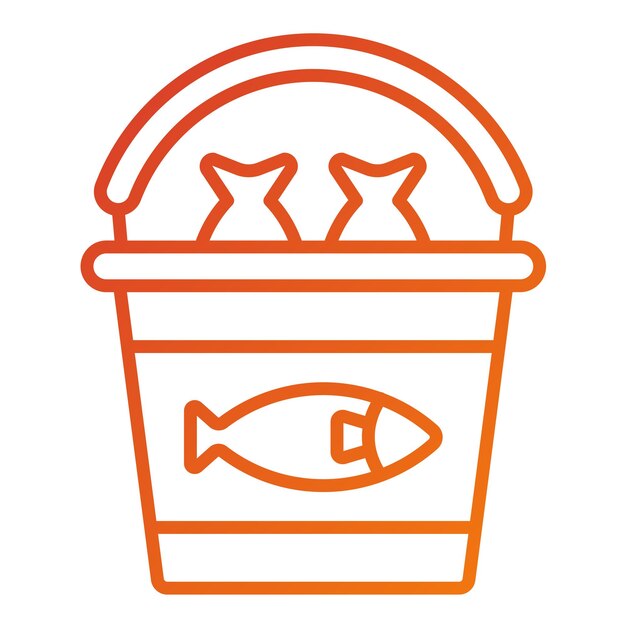 Vectorontwerp Fish Bucket Icon Style