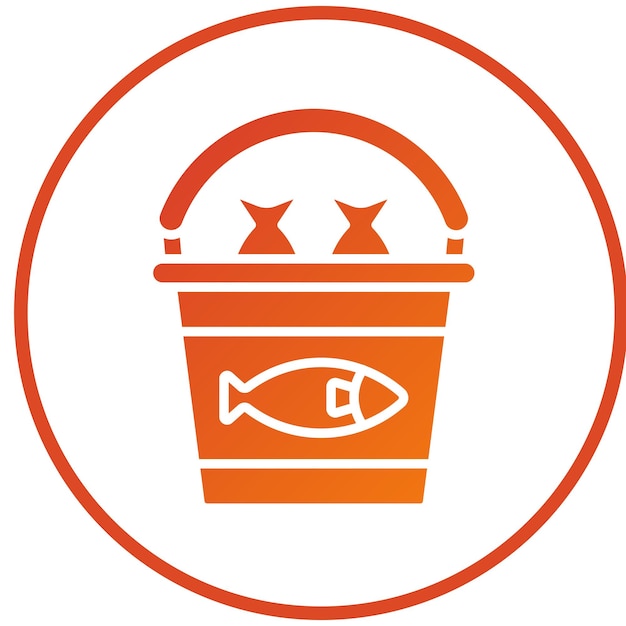 Vectorontwerp Fish Bucket Icon Style