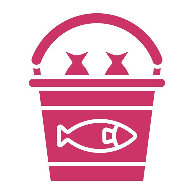 Vectorontwerp Fish Bucket Icon Style