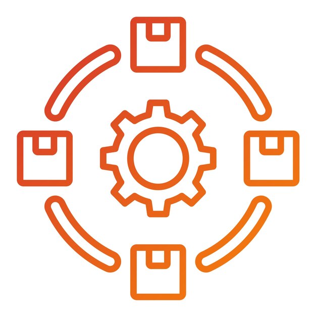 Vectorontwerp Flexibele assembliesysteem Icon Style