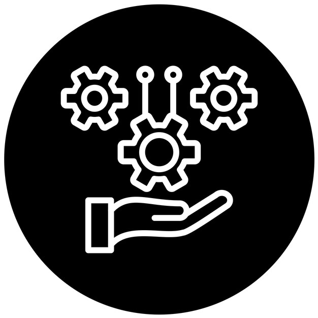 Vectorontwerp Flexibele automatisering Icon Style