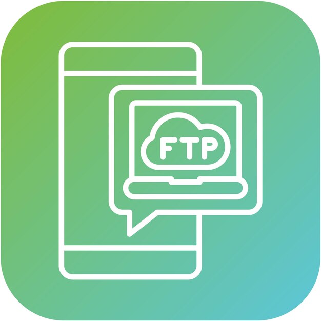 Vectorontwerp FTP-protocol icoon stijl
