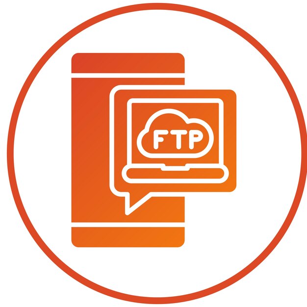 Vectorontwerp FTP-protocol icoon stijl