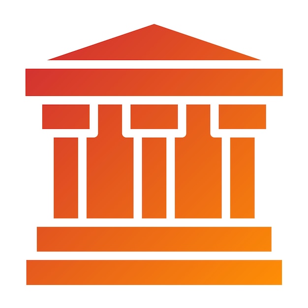 Vectorontwerp Griekse Tempel Icon Stijl