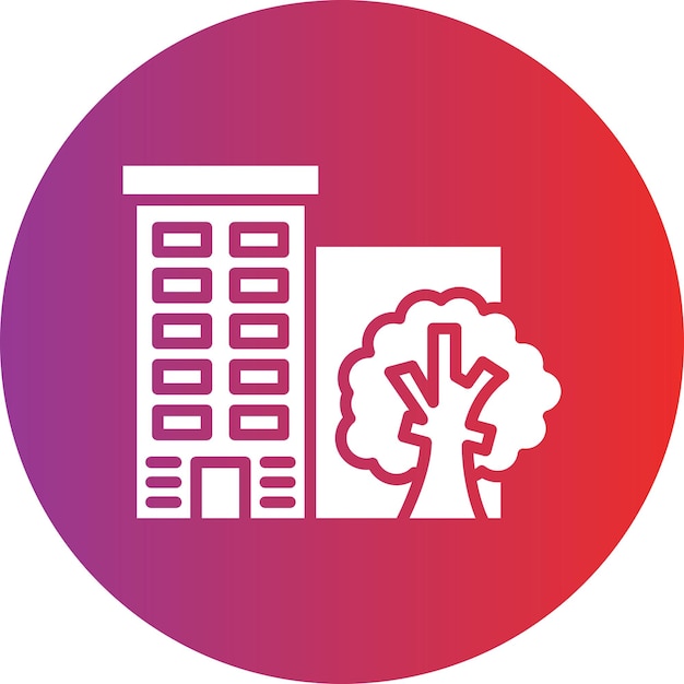 Vectorontwerp Groene stad Icon Style
