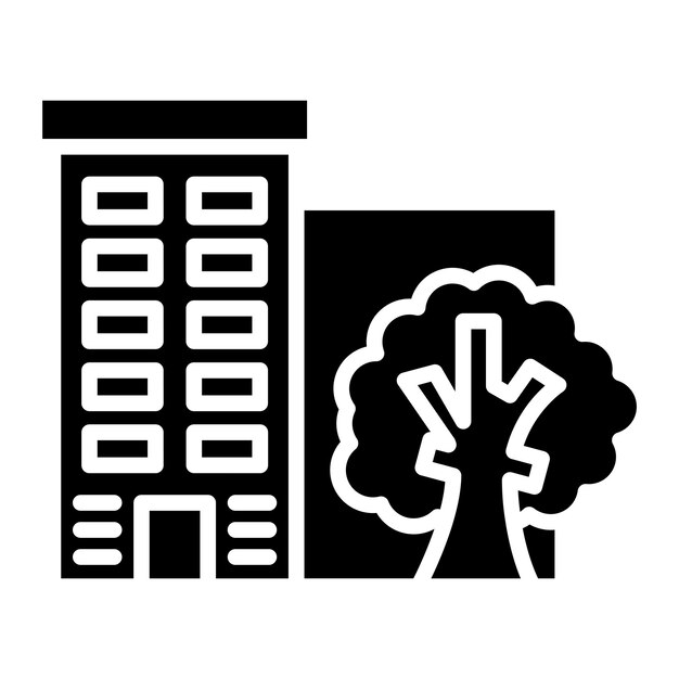 Vectorontwerp Groene stad Icon Style