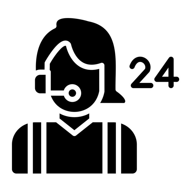 Vectorontwerp Helpline Operator Icon Stijl