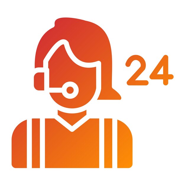 Vectorontwerp Helpline Operator Icon Stijl