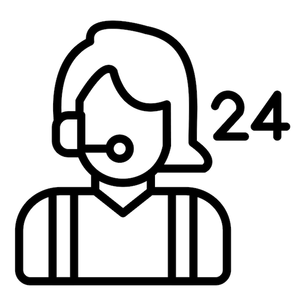 Vectorontwerp Helpline Operator Icon Stijl