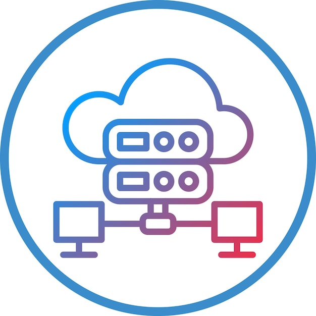 Vectorontwerp Hosting Icon Style