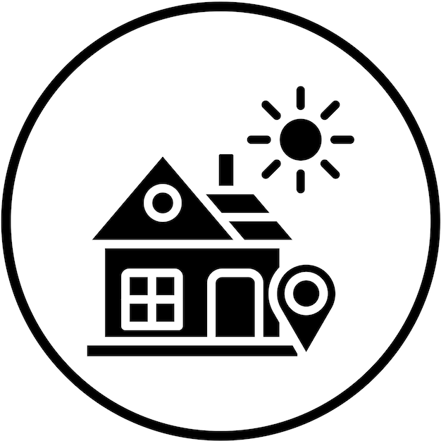 Vectorontwerp Huisrichting Icon Stijl
