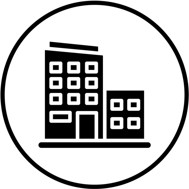 Vectorontwerp Icon stijl van kantoorgebouw