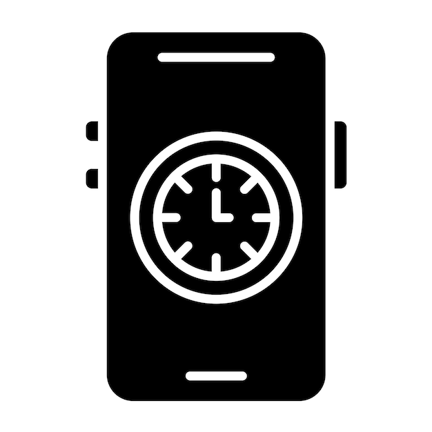 Vectorontwerp Icon stijl van mobiele klok
