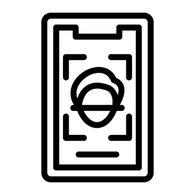 Vectorontwerp Icon stijl voor mobiele gezichtsscan