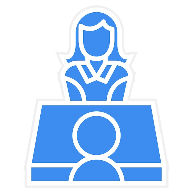 Vectorontwerp In Persoon Interview Icon Style