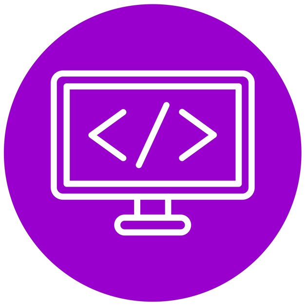 Vectorontwerp Informatica Code Icon Stijl