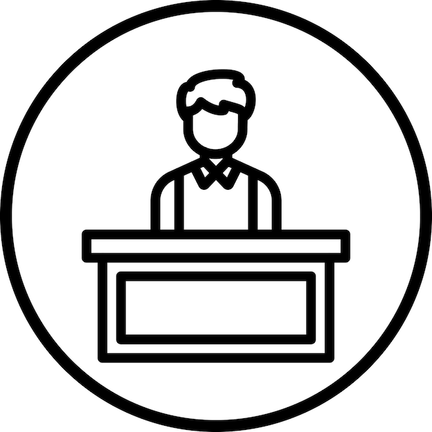 Vectorontwerp Informatie Desk Icon Stijl