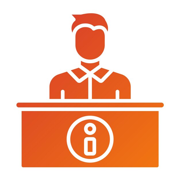 Vectorontwerp Informatie Desk Icon Stijl