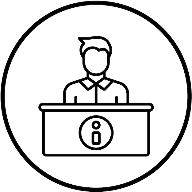 Vectorontwerp Informatie Desk Icon Stijl