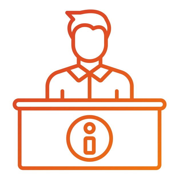 Vectorontwerp Informatie Desk Icon Stijl