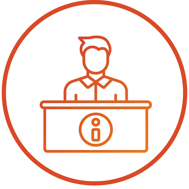 Vectorontwerp Informatie Desk Icon Stijl
