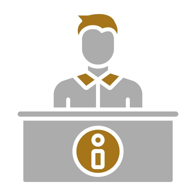 Vectorontwerp Informatie Desk Icon Stijl
