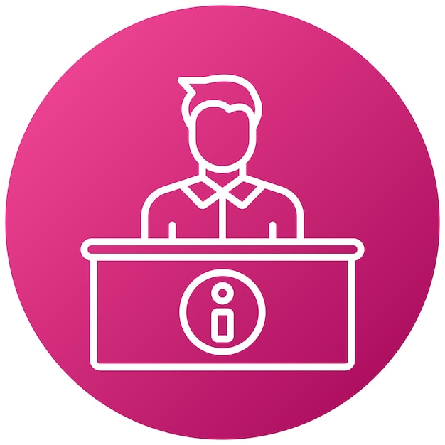 Vectorontwerp Informatie Desk Icon Stijl
