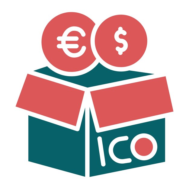 Vector vectorontwerp initial coin offering icon style