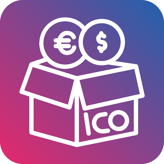 Vectorontwerp Initial Coin Offering Icon Style