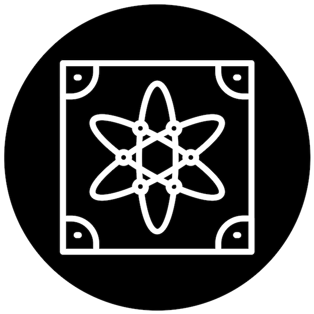 Vectorontwerp Inventieve Atom Icon Stijl