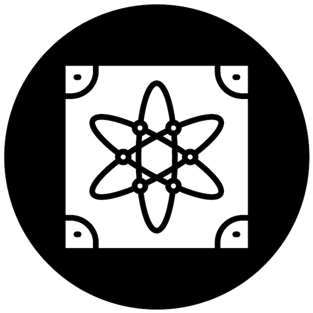 Vectorontwerp Inventieve Atom Icon Stijl
