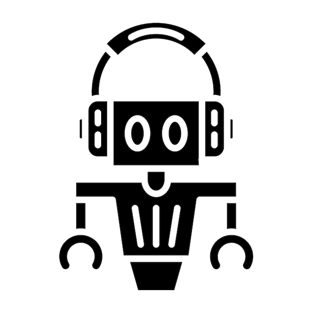 Vectorontwerp Klantenservice Robot Icon Style