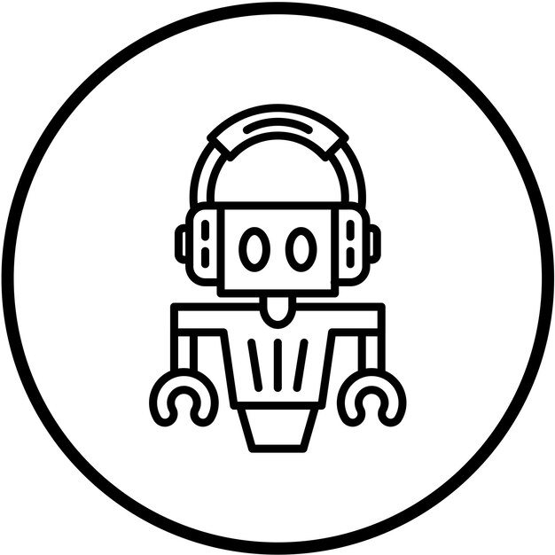 Vectorontwerp Klantenservice Robot Icon Style