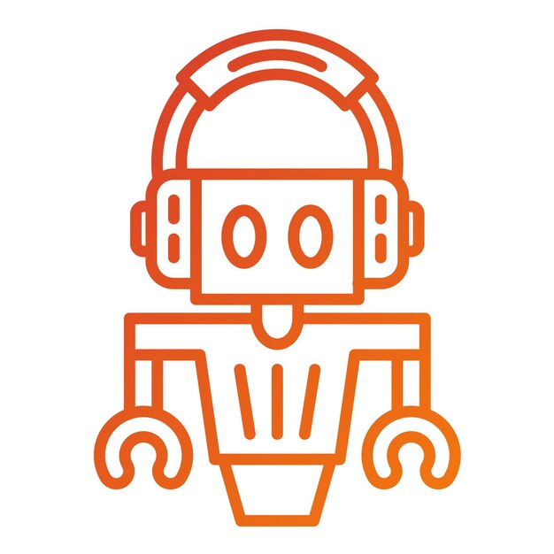 Vectorontwerp Klantenservice Robot Icon Style