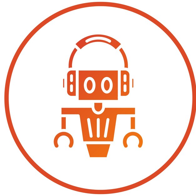 Vectorontwerp Klantenservice Robot Icon Style
