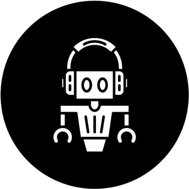 Vectorontwerp Klantenservice Robot Icon Style