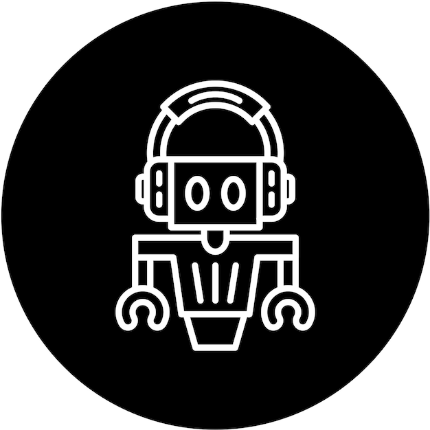 Vectorontwerp Klantenservice Robot Icon Style