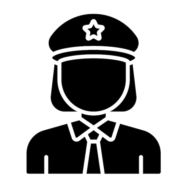 Vectorontwerp Lady Police Icon Style