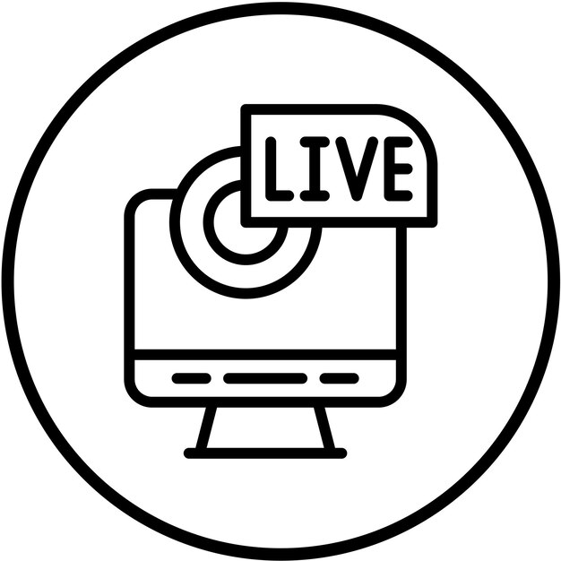 Vectorontwerp Live Stream Icon Stijl