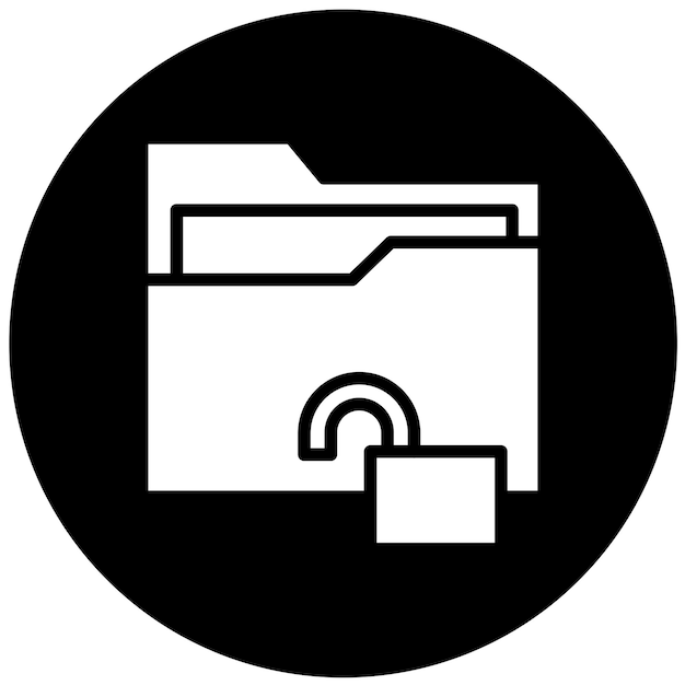 Vectorontwerp map ontgrendeld pictogram stijl