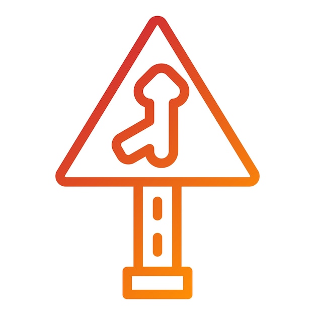 Vectorontwerp Merging Road Icon Style
