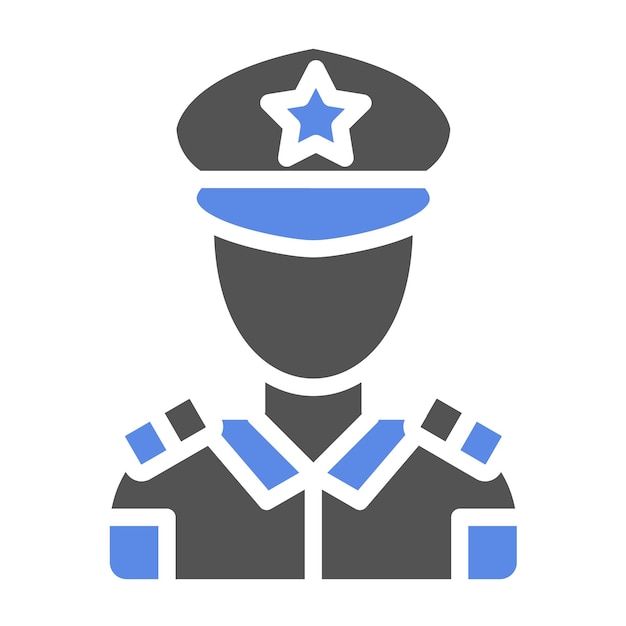 Vectorontwerp militaire officier Icon Style