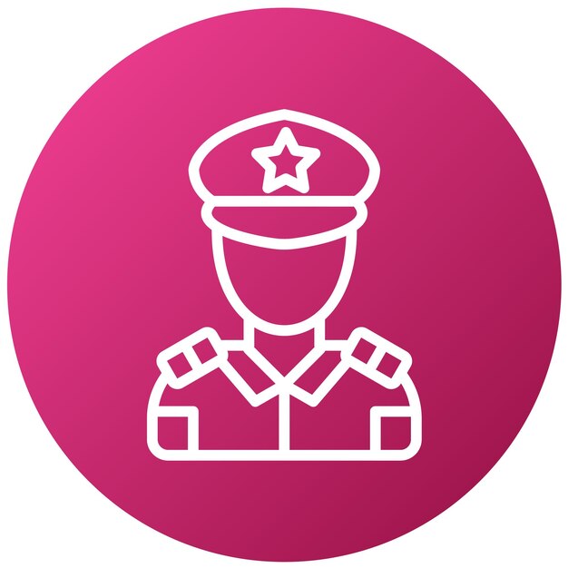 Vectorontwerp militaire officier Icon Style