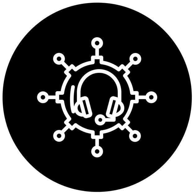 Vectorontwerp Multichannel Support Icon Style