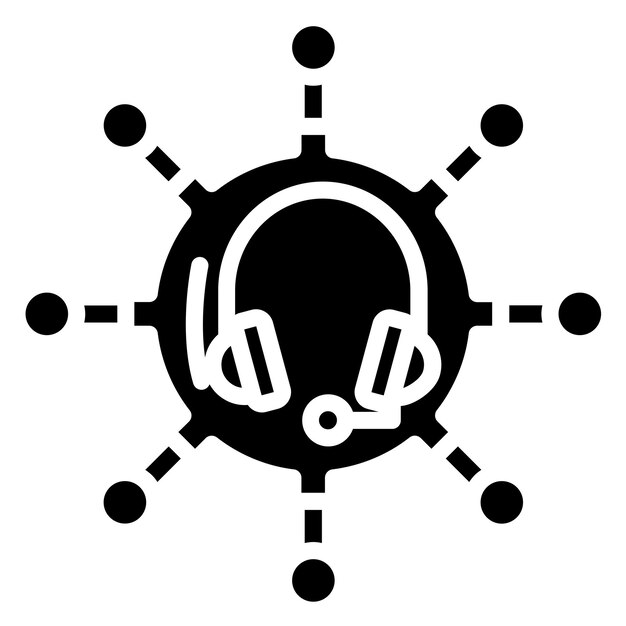 Vectorontwerp Multichannel Support Icon Style