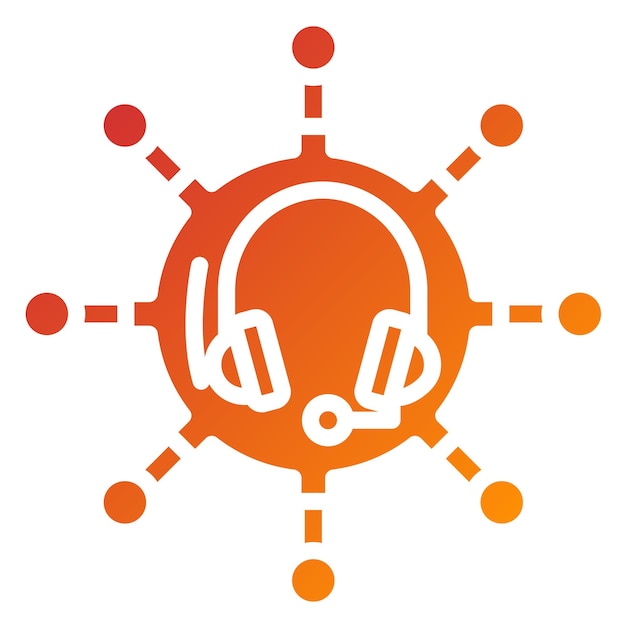Vectorontwerp Multichannel Support Icon Style