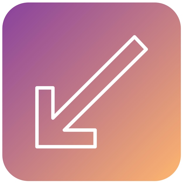 Vectorontwerp naar beneden links Icon Style